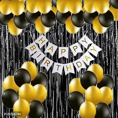 Happy Birthday Decoration Kit Combo - 22pcs Metallic balloons with Birthday Bunting