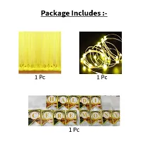 PartyBox Haldi Ceremony Net curtain with Lights Decoration Kit Pack of Net Curtain and LED Light with Haldi Banner Banner Bunting with Haldi Special Balloons 3 Pcs-thumb1