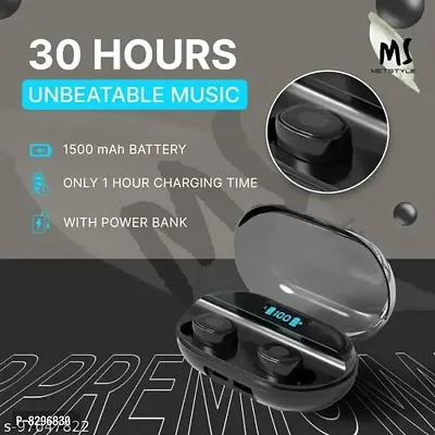 MCSMI T2 TWS 5.0 Wireless Bluetooth Earbuds with 1500mah Power Bank and Led Display for Men and Women Color - Black-thumb2