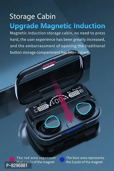 MCSMI  True Wireless Earbuds M10 Bluetooth 5.1 Earbuds in-Ear TWS Stereo Headphones with Smart LED Display Charging Case PowerBank-Charge your phone Waterproof Built-in Mic for Sports Work - Black-thumb5