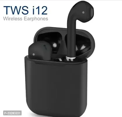 i12-Earpods Black Bluetooth Headset Bluetooth Headset  (Black, In the Ear)