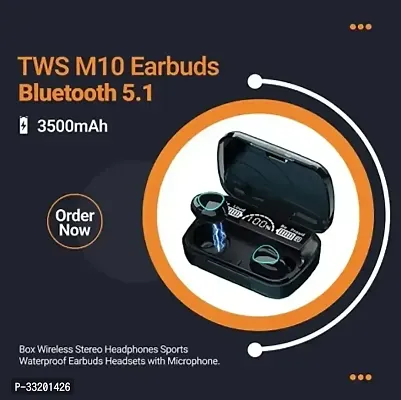 Earbuds M10 wireless bluetooth earbuds and headphones V5.1 Bluetooth earphones true wireless stereo HIFI ultra small bass-thumb0