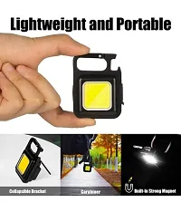 MCSMI COB Small Rechargeable Keychain Mini Flashlight Portable Folding Bracket Bottle Opener and Magnet Base for Travelling Use-thumb2