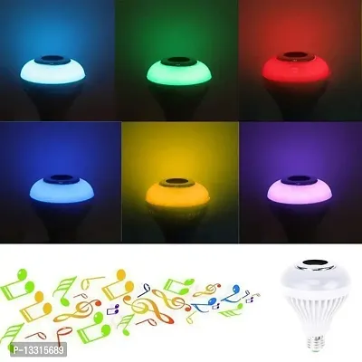 MCSMI Music Light Bulb With Bluetooth Speaker, 7W, B22 RGB Self Changing Color Lamp Built-In Audio Speaker-Pack of 1-thumb0