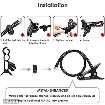 MCSMI Flexible Mobile Metal Built, Heavy Duty Foldable Lazy Bracket Clip Mount Multi Angle Clamp for All Smartph, Multi Color-thumb2