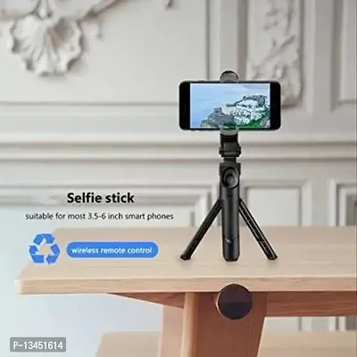 MCSMI XT-02 Mobile Stand with Selfie Stick and Tripod XT-02 Aluminium Bluetooth Remote Control-thumb0