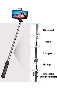 STONX R1s Bluetooth Selfie Sticks with Remote and Selfie Light, 3-in-1 Multifunctional Selfie Stick Tripod Stand Mobile Stand Compatible-thumb2