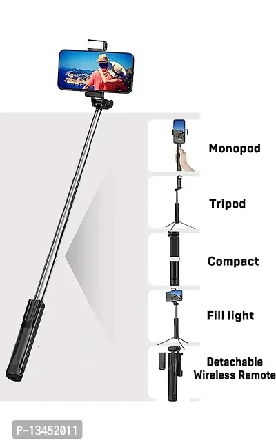 STONX R1s Bluetooth Selfie Sticks with Remote and Selfie Light, 3-in-1 Multifunctional Selfie Stick Tripod Stand Mobile Stand Compatible-thumb3