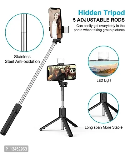 MCSMI R1S 3In1 Selfie Stick Wireless Bluetooth Remote Control Video and Picture Catcher Selfie Stick Tripod-thumb2