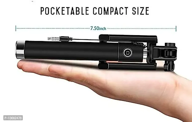 MCSMI Click Now Pocket Sized Monopod with AUX Selfie Stick for iPhone and Android and All Smartphones (Multicolor)-thumb0