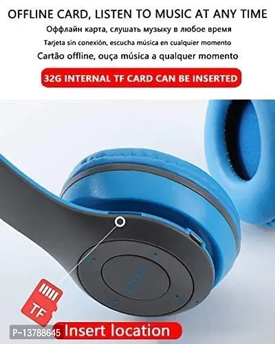 Stonx  P47 Wireless Sports Headphone Over The Head Bluetooth Headset Foldable Headband Handsfree with Calling Function+ Fm/Aux Line TF Card MP3 Player-thumb3