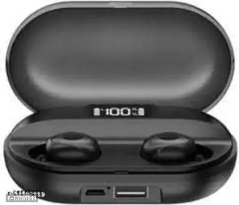 Stonx T2 TWS 5.0 Bluetooth In Ear Earphone Noise Cancelling with 1500mah Power Bank with led Display Earbuds Compatible for All Smartphone (Black)-thumb0