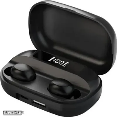 Stonx T2 TWS 5.0 Bluetooth In Ear Earphone Noise Cancelling with 1500mah Power Bank with led Display Earbuds Compatible for All Smartphone (Black)-thumb0