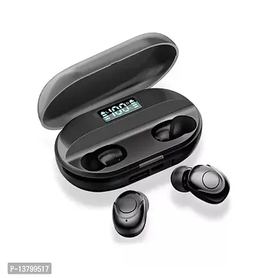 Mcsmi T2 TWS 5.0 Wireless with 1500mah Power Bank and Led Display Bluetooth Earbuds (Color - Black)-thumb0