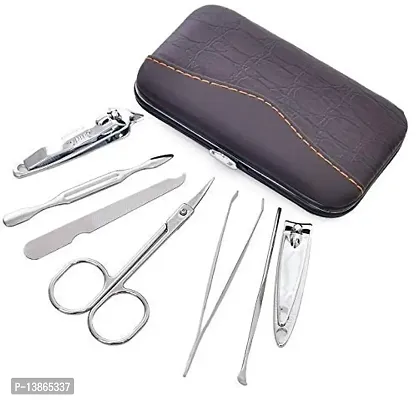 Stonx Manicure Pedicure Set Nail Clippers Stainless Steel Luxury Nail Grooming Set Professional Nail Scissors Grooming Kits, Nail Tools with Leather Case-thumb0