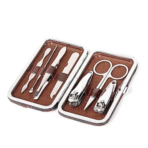 Modern villa 7 in 1 Pedicure and Manicure Tools Kit for Women/Girls (Silver)