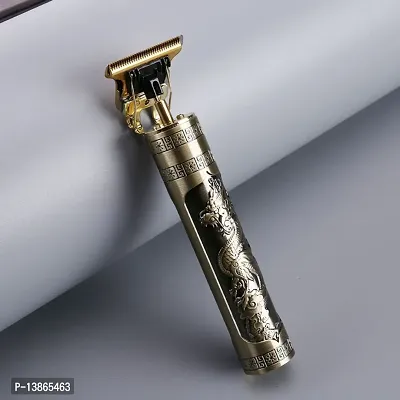 MCSMI Golden trimmer for men and women, Buddha dragon style T shape hair trimming zero gapped adjustable clipper, professional haircut and shave, metal body with cordless rechargeablle