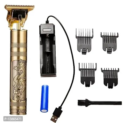 MCSMI Golden trimmer for men and women, Buddha dragon style T shape hair trimming zero gapped adjustable clipper, professional haircut and shave, metal body with cordless rechargeablle-thumb0