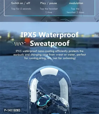 M10 TWS Bluetooth 5.1 Earphone Charging boxwireless Earbuds Stereo Sports Waterproof with Microphone True Wireless Bluetooth Headset (Black)-thumb5