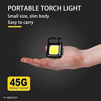 Stonx COB Bright Mini Keychain Light, Small Led Flashlight USB Rechargeable, 4 Modes, 800 Lumens, Portable Pocket Lights with Folding Bracket Bottle Opener and Magnet-thumb0