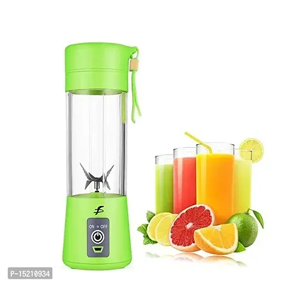 Electric Juicer Mixer Grinder 4 Blade Rechargeable Portable USB Bottle Blender Shaker - 2000mah(1 Jar, Multicolor)-thumb0