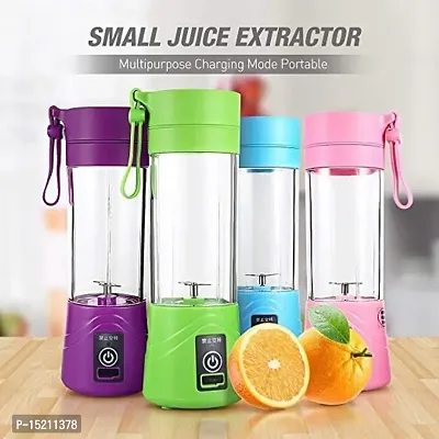 6 Blades Juicer Rechargeable Portable Electric Usb Juicer Bottle Blender For Making Juice Travel Juicer For Fruits And Vegetables Juice Maker Machine Multicolor Plastic-thumb0