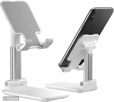 Fully Foldable Tabletop Desktop Tablet Mobile Stand Holder - Angle  Height Adjustable for Desk, Cradle, Dock, Compatible with Smartphones  Tablets-thumb0