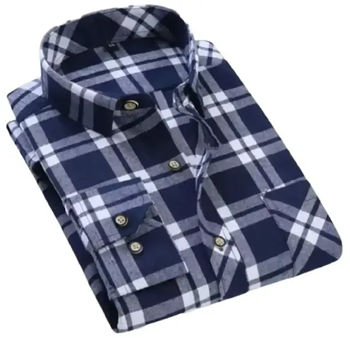 Stylish Cotton Checked Regular Fit Casual Shirt