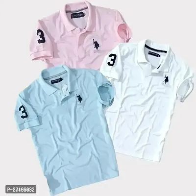 Multicolored Cotton T-shirt For Men-thumb0