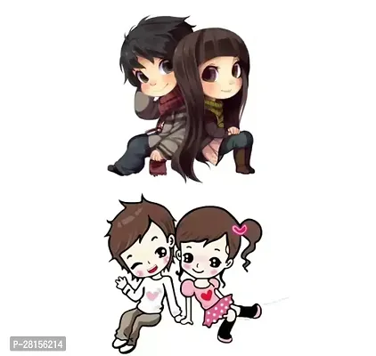 Fridge Magnets   Anime Couple Theme Magnet Decoration   Attractive MDF Wooden Fridge Magnets   Home Decoration  Pack of 2  2.5 X 2.5 Inch-thumb0