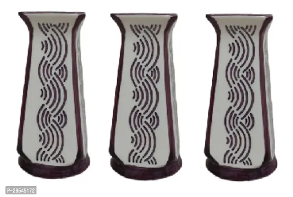 Ceramic Flower Vase Size 7 Inch Set of 3-thumb0