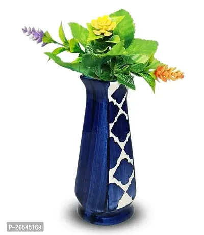 Hand-Painted Moroccan Ceramic Blue Flower Vases for Living Room  Homenbsp;Deacute;cor setnbsp;ofnbsp;1