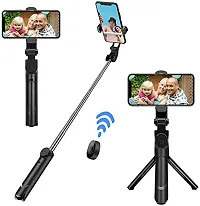 Portble | Extendable | Lightweight | Adjustable | Bluetooth Selfie Stick with Tripod Compatible with All Smartphones-thumb3