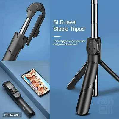 Portble | Extendable | Lightweight | Adjustable | Bluetooth Selfie Stick with Tripod Compatible with All Smartphones-thumb2