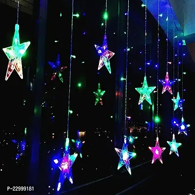 ADZPLUG Curtain LED Star String Light for Festivals with 8 Flash Modes - Multicolor