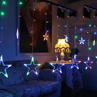 ADZPLUG Curtain LED Star String Light for Festivals with 8 Flash Modes - Multicolor-thumb1