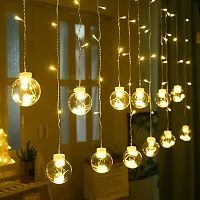 ADZPLUG 12 Ball 138 Led Wish Ball Curtains String Lights Window Curtain Lights Sourced for Indoor Outdoor Decoration in Wedding, Party, Birthday (Warm White)-thumb2