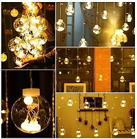 ADZPLUG 12 Ball 138 Led Wish Ball Curtains String Lights Window Curtain Lights Sourced for Indoor Outdoor Decoration in Wedding, Party, Birthday (Warm White)-thumb4