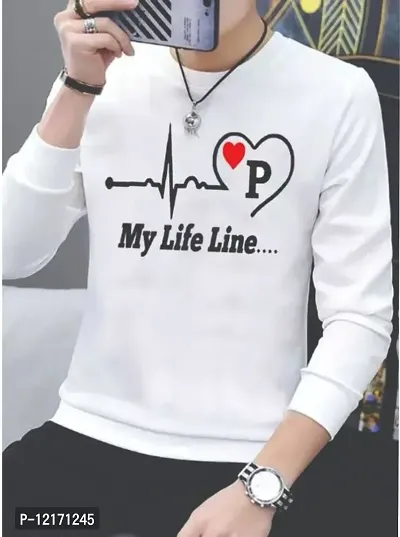 My Life Line Printed Full Sleeve Tshirt for Mens-thumb0
