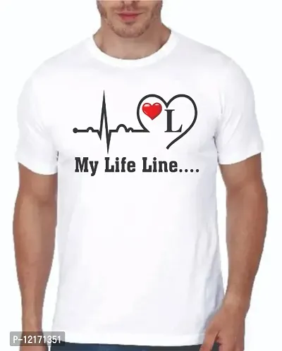 My Life Line Printed Half Sleeve Tshirt For Mens