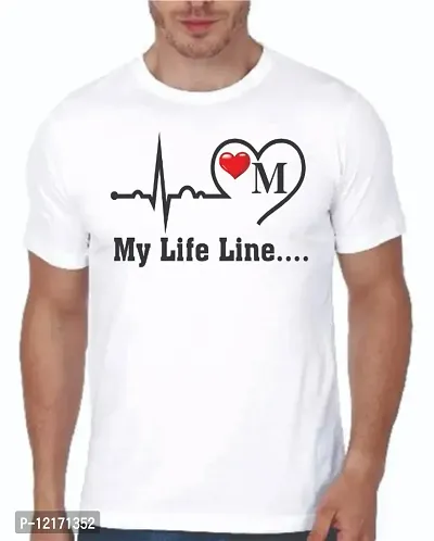 My Life Line Printed Half Sleeve Tshirt For Mens