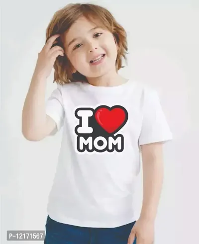 I love Mom Printed Half Sleeve Tshrit for Kids-thumb0