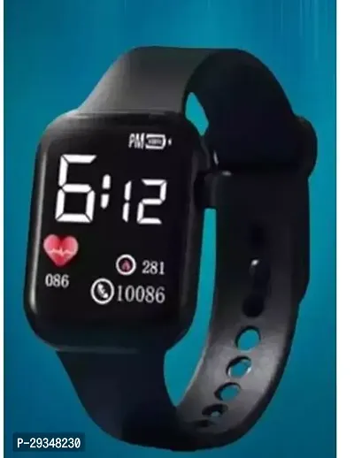 Stylish Black Silicon Digital Smart Watches For Unisex