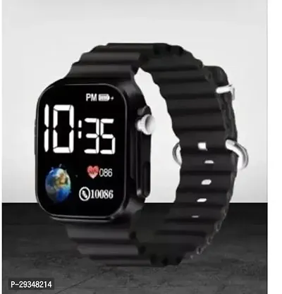 Stylish Black Silicon Digital Smart Watches For Unisex-thumb0