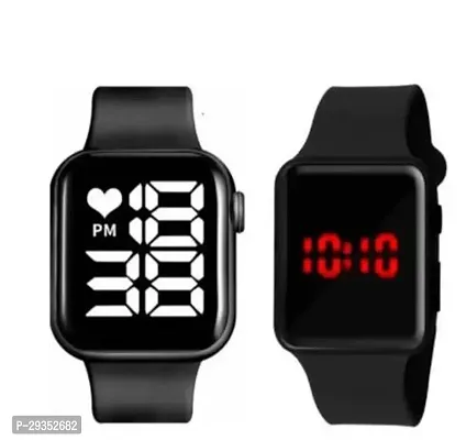 Best Combo Pack Of 2 Black Colour Digital Led Watch For Teenagers With Attractive Looks-thumb0