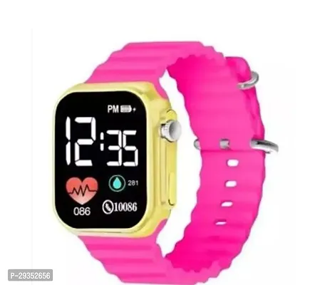 Latest Trendy Pink Colour Digital Led Watch With Fancy Looks For Teenagers Age 6 To 17-thumb0