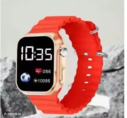 Trendy And Stylish Red Colour Digital Led Watch With Date And Time For Teenagers With Attractive Looks Age 6 To 13 Years-thumb0