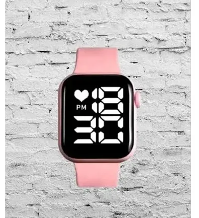 Stylish Pink Silicon Digital Smart Watches For Unisex