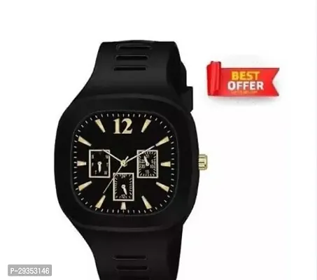 Stylish Black Analog Watch For Men-thumb0