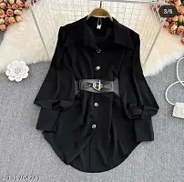 Women's Stylish Long Shirts with Belt (G.K.Enterprises)-thumb1